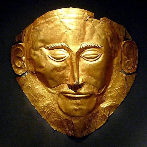 La máscara de Argamenon, ejemplo de escultura griega